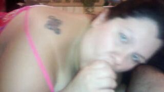 chubby brunette milf love sucking big white dick - 14 image