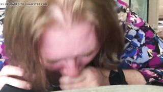 Ex sucking the cum out of me