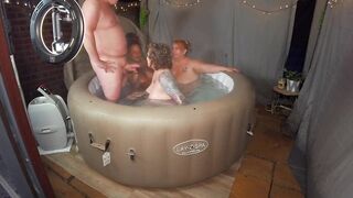 Amateur Hot tub fun with 3 hot British Milfs - 6 image