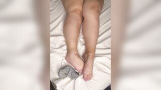 Lauren the Milf BBW Pawg Wife showing off her sexy feet, toes, and soles! Wishing she had a big cock to stroke with them! - 6 image
