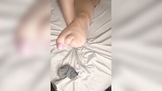 Lauren the Milf BBW Pawg Wife showing off her sexy feet, toes, and soles! Wishing she had a big cock to stroke with them! - 7 image