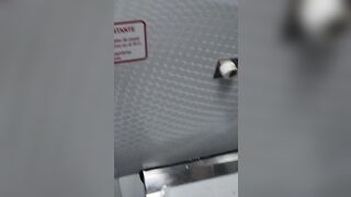 Slutty Spanish slut amateur milf LiaKahn masturbates in a train bathroom. - 2 image