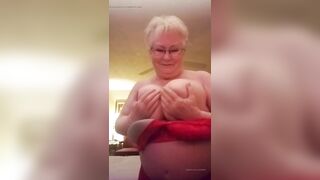 Hot Granny Plays With Her Giant Boobs Trying To Entice You - 12 image