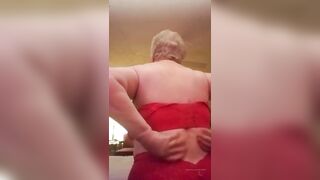 Hot Granny Plays With Her Giant Boobs Trying To Entice You - 14 image