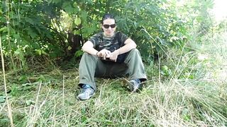 Piss on the street in public places and smoking cigarettes in the park. Chubby MILF with shaved pussy urinates outdoors. ASMR. Amateur dirty fetish. PAWG. - 12 image