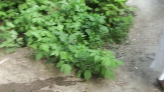 Piss on the street in public places and smoking cigarettes in the park. Chubby MILF with shaved pussy urinates outdoors. ASMR. Amateur dirty fetish. PAWG. - 4 image