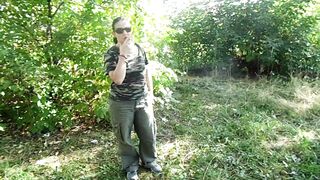 Piss on the street in public places and smoking cigarettes in the park. Chubby MILF with shaved pussy urinates outdoors. ASMR. Amateur dirty fetish. PAWG. - 8 image