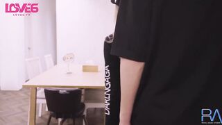 Sexy blonde Asian barber with big natural tits and big butts cheating with her customer - 2 image