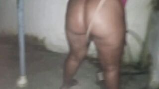 Ebony bbw wife with a big ass showing off in a short dress for her naughty neighbor - 11 image