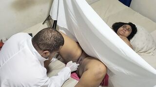 Horny clandestine gynecologist attends to his patient and cums in her pussy - 1 image