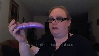 BBW TRIES TO DEEPTHROAT HER DILDO - 1 image