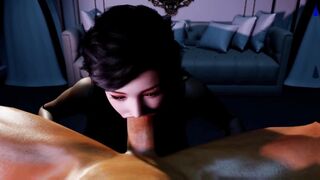 Hot chick give blowjob and deepthroat - Hentai 3D uncensored V367 - 3 image