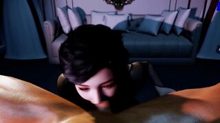 Hot chick give blowjob and deepthroat - Hentai 3D uncensored V367 - 5 image