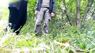 Son-in-law teases my nipples while I desperately milk him outdoors - 2 image