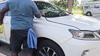 The car wash attendant cleaned my car and jerked off in my panty in the parking lot - 9 image