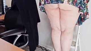 BBW SSBBW - Thick ass Pawg Milf showing off big ass and Masturbating fat pussy after peeing (big butt pissing) - 3 image