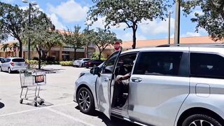 Hijab Muslim woman spread big pussy lips wide open and pissed outdoor for stranger (jerking off publicly) bust a nut (car) - 2 image