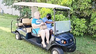 Golf trainer offered to train me, but instead eat my big fat pussy - big butt, big ass, thick ass, big booty, big fat ass, BBW SSBBW - black guy bust a nut