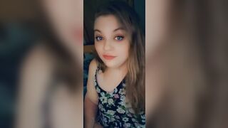 Gorgeous chubby girl tit flash and smile