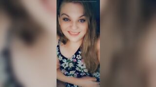 Gorgeous chubby girl tit flash and smile - 10 image
