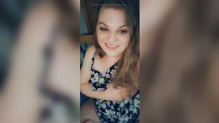 Gorgeous chubby girl tit flash and smile - 11 image