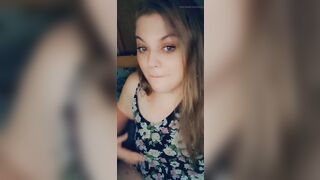 Gorgeous chubby girl tit flash and smile - 8 image