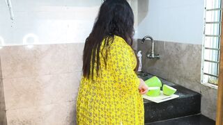 Neighbors fuck new Married wife while cutting vegetables in kitchen - Jabardast Chudai - 2 image