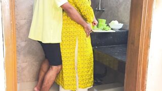 Neighbors fuck new Married wife while cutting vegetables in kitchen - Jabardast Chudai - 7 image