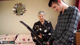 Mature chubby Christina and Sam Bourne together - 1 image