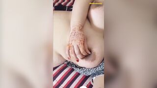 Desi Mature 18+ girls showing her beautiful boobs and pussy while she is alone in room. - 1 image