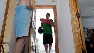 HOME DELIVERY GUY FUCKS HOT AMATEUR CHUBBY MILF - 1 image