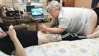 mother-in-law milks my cock with her mouth to a cumshot - 10 image