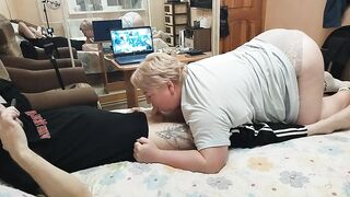 mother-in-law milks my cock with her mouth to a cumshot - 12 image