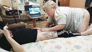 mother-in-law milks my cock with her mouth to a cumshot - 14 image