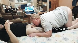 mother-in-law milks my cock with her mouth to a cumshot - 3 image