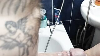 Bitch jerks off my hard soapy cock until I cum - 11 image