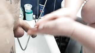 Bitch jerks off my hard soapy cock until I cum - 3 image