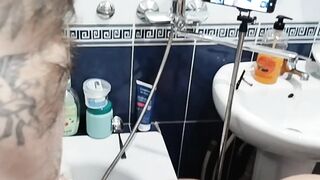 Bitch jerks off my hard soapy cock until I cum - 4 image