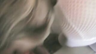 Chubby Blonde Italian Loves Fishnets