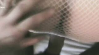 Chubby Blonde Italian Loves Fishnets