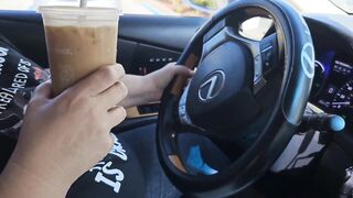 I Asked A Stranger On The Side Of The Street To Jerk Off And Cum In My Ice Coffee (Public Masturbation) Outdoor Car Sex - 4 image