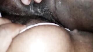 My naughty stepfather lies on my bed and tries to eat my tight virgin ass.