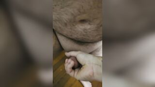 Intense handjob from wife