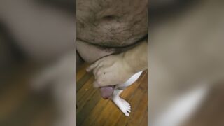 Intense handjob from wife