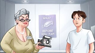 Summertime Saga - Older MILF takes hard Ass Fuck Old Cougar fucks inexperienced Big Cock - Roz Sex Scenes - 4 image