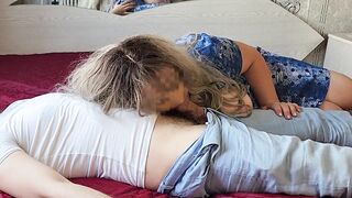 Big bbw sucks stepson's cock and he fucks her in anal - 2 image