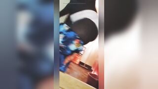 Dark Skin Bitch Masturbating Squirting Long Pussy Lips - 2 image