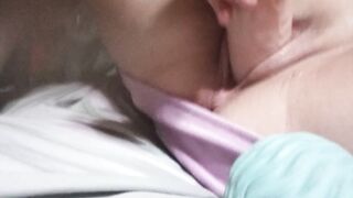 Big ass PAWG fucks herself with big dildo close up shaved