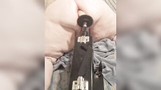 Fucking my ass with fuckmachine while my pussy has a toy inside