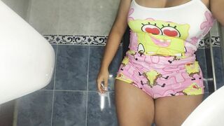 Stepmom caught pissing in her pajamas in her room - 14 image